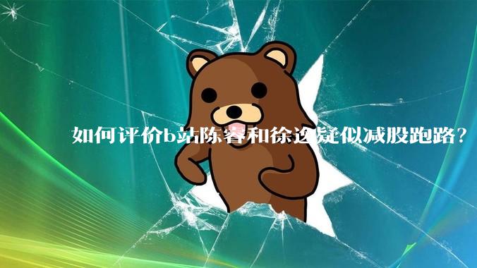 如何评价b站陈睿和徐逸疑似减股跑路？